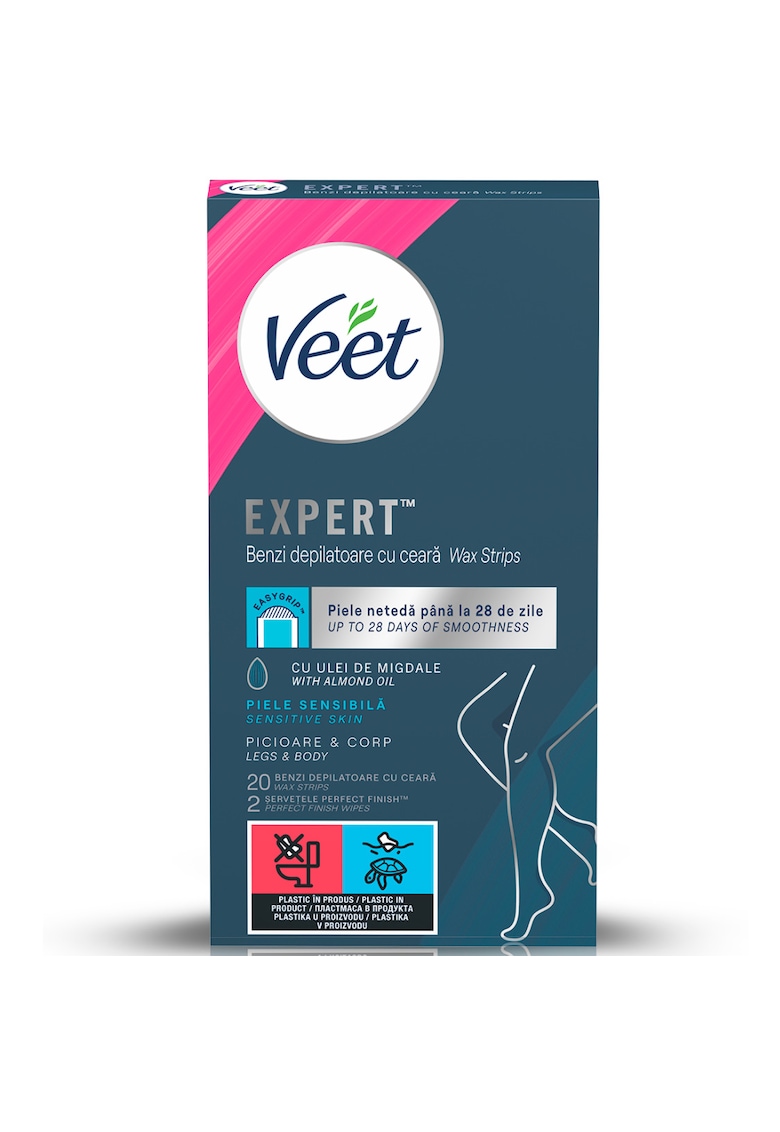 Benzi depilatoare cu ceara pentru picioare si corp - pentru piele sensibila - Expert
