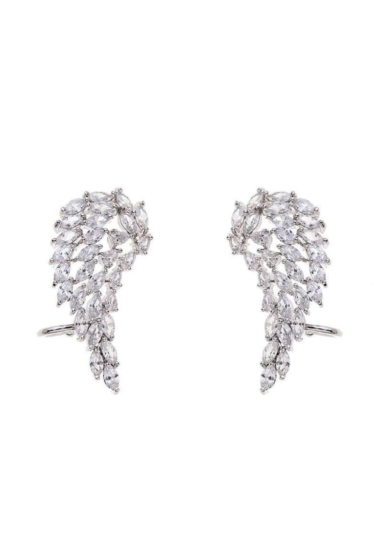 Cercei argintii - forma de aripi - cu pietre din zirconiu - Eida C3 -