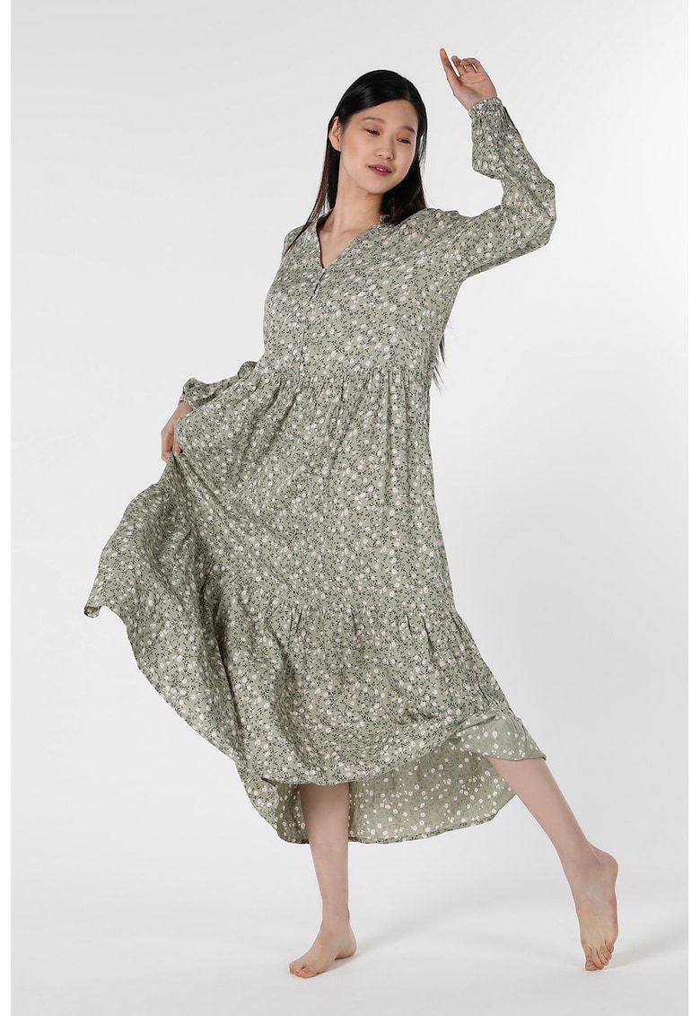 Rochie lejera stratificata cu imprimeu floral