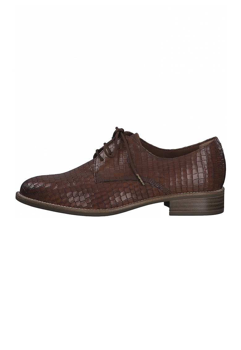 Pantofi derby de piele cu aspect de piele de crocodil fashiondays.ro