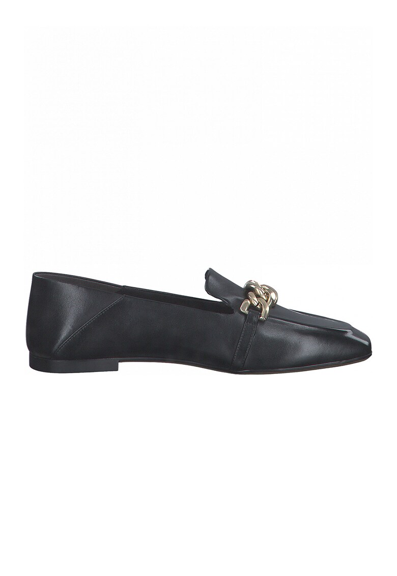 Pantofi loafer de piele cu lant decorativ Tamaris Balerini