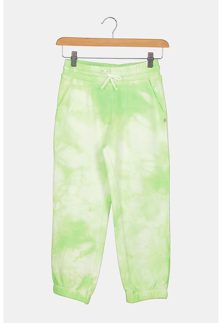 Pantaloni sport cu model tie-dye si snur de ajustare