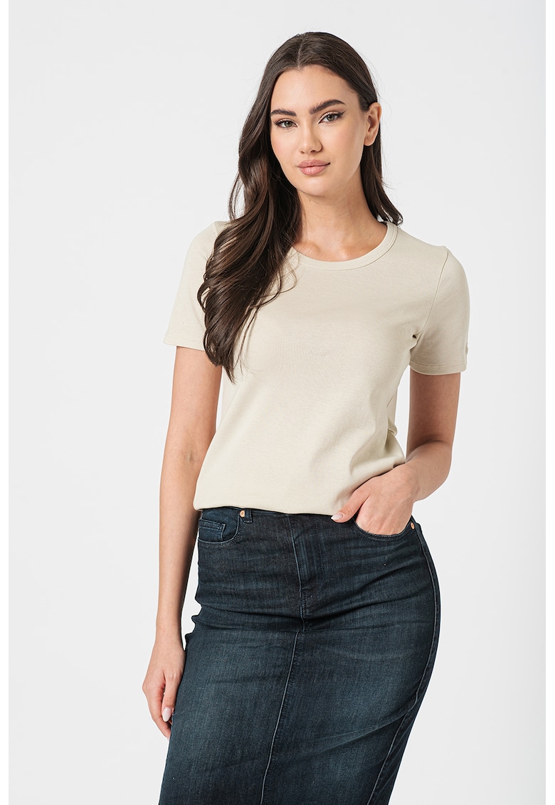 Tricou cu decolteu rotund - Verde pal