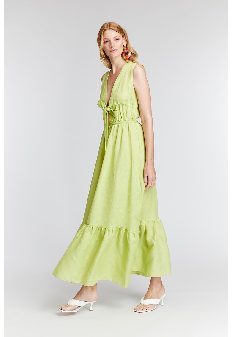 Rochie de in organic cu terminatie evazata Lime