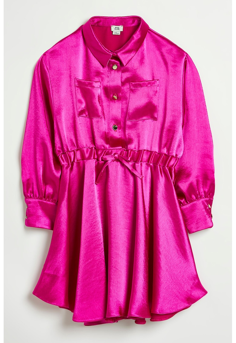 Разкроена сатинирана рокля RIVER ISLAND