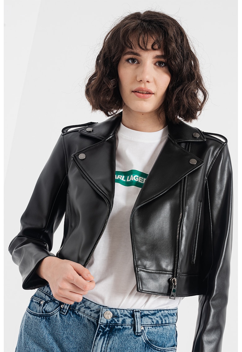 Jacheta biker crop din piele ecologica KL X AMBER VALLETTA