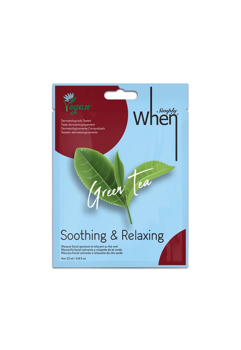 Masca faciala vegana Simply Vegan - calmanta si relaxanta cu ceai verde - 23 ml