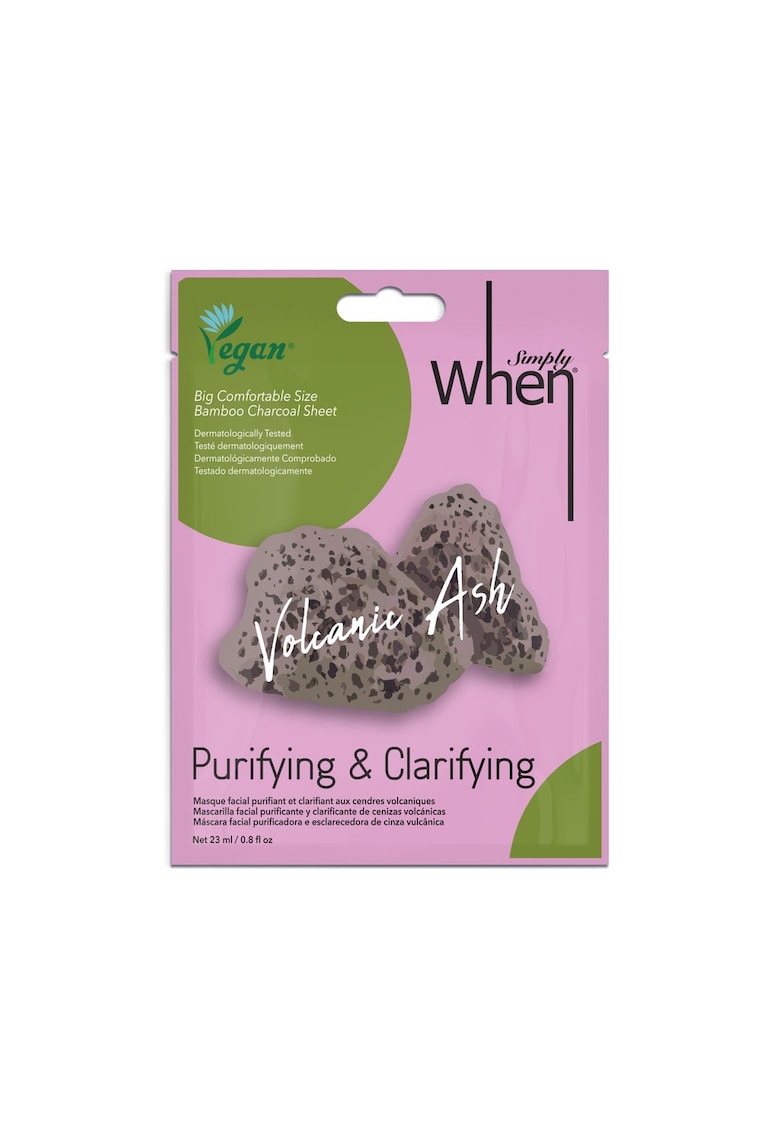 Masca faciala vegana Simply Vegan - purifianta detoxifianta - cu cenusa vulcanica - 23 ml