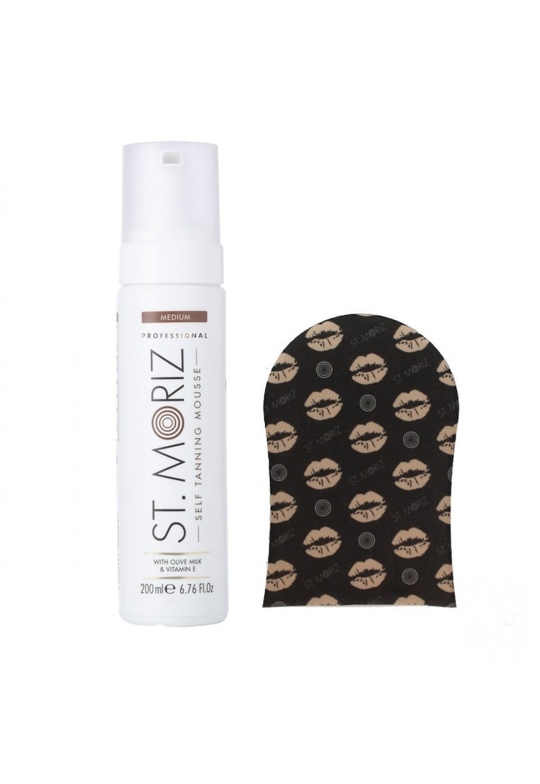 Autobronzant Profesional Spuma - St Moriz - Medium - 200 ml - Aplicator Manusa inclus
