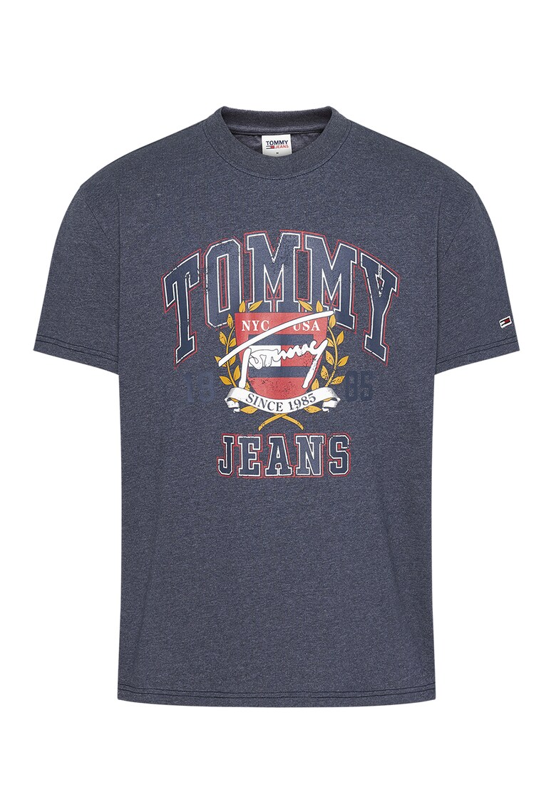 Тениска с памук и контрастно лого Tommy Jeans