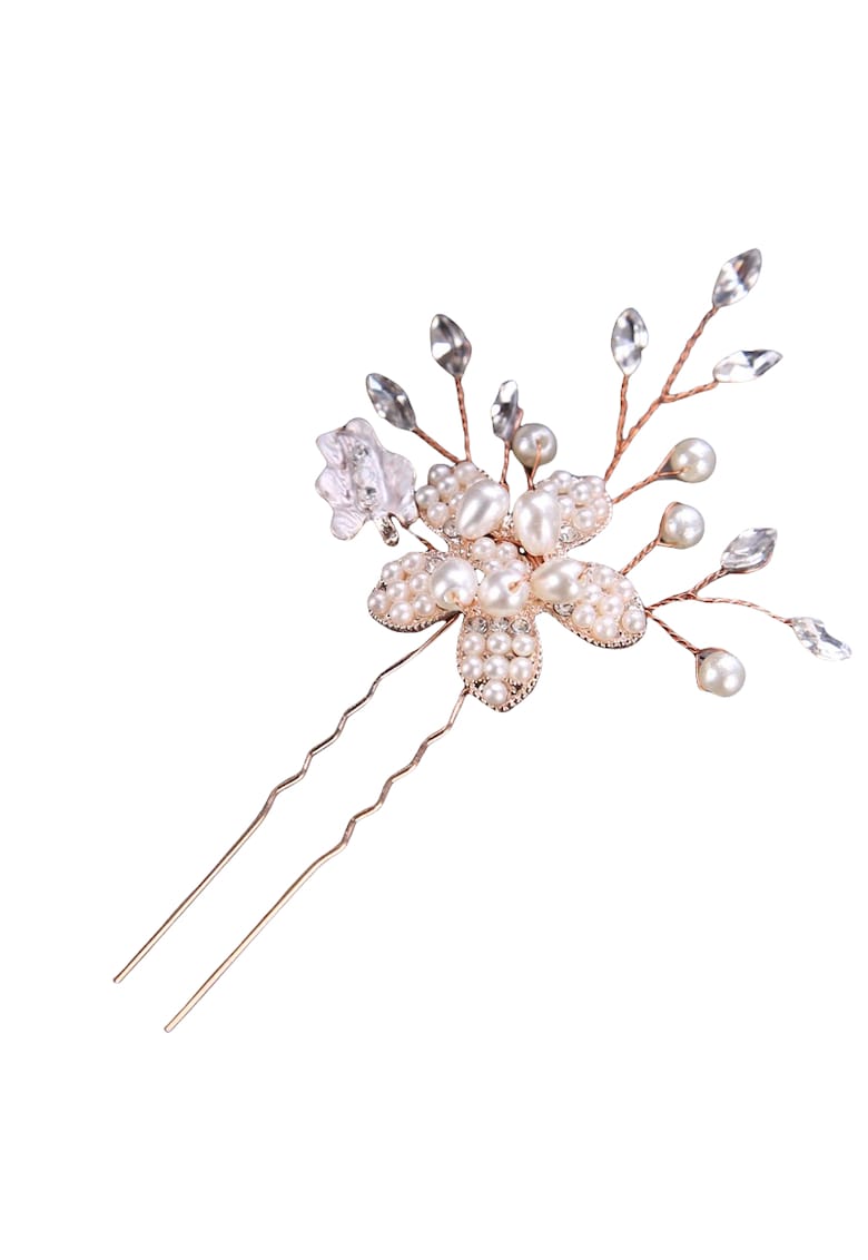 Accesoriu par - tip ac - rose gold - cu perle si pietre - Edine C5 -