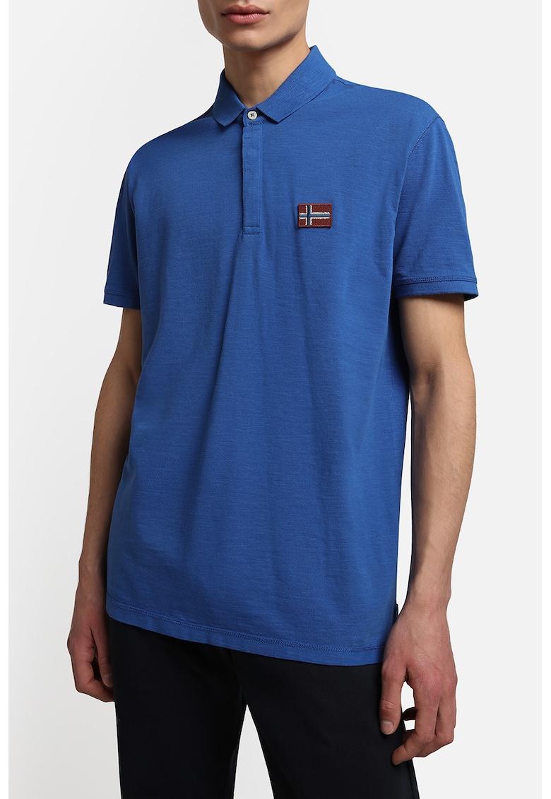 Tricou polo din bumbac pique Ebea - Albastru