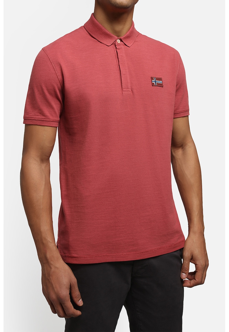 Tricou polo din bumbac pique Ebea - Roz inchis