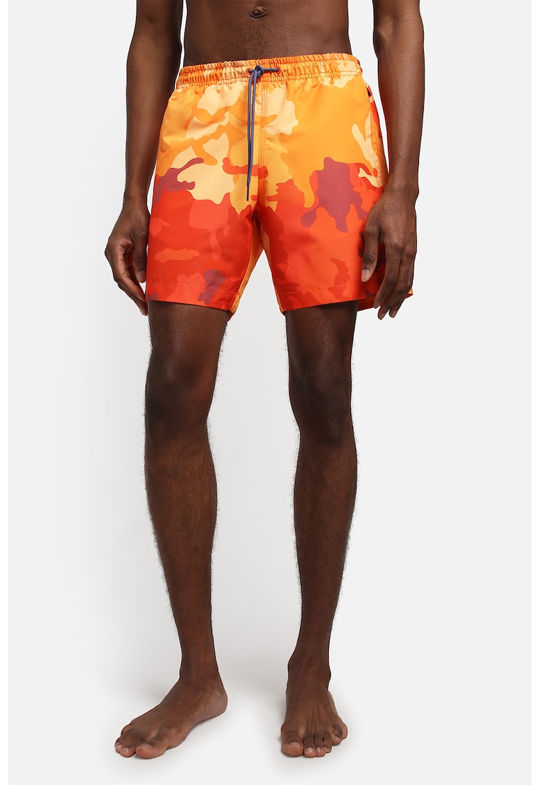 Pantaloni scurti de baie cu model - Portocaliu