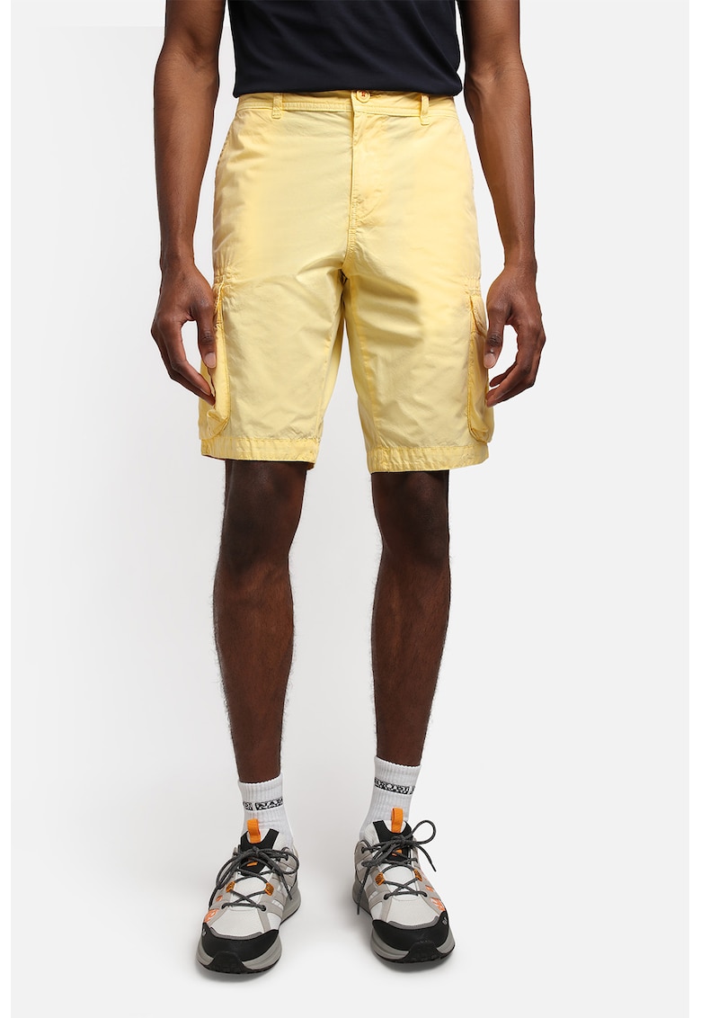 Bermude cargo de bumbac - Galben pai