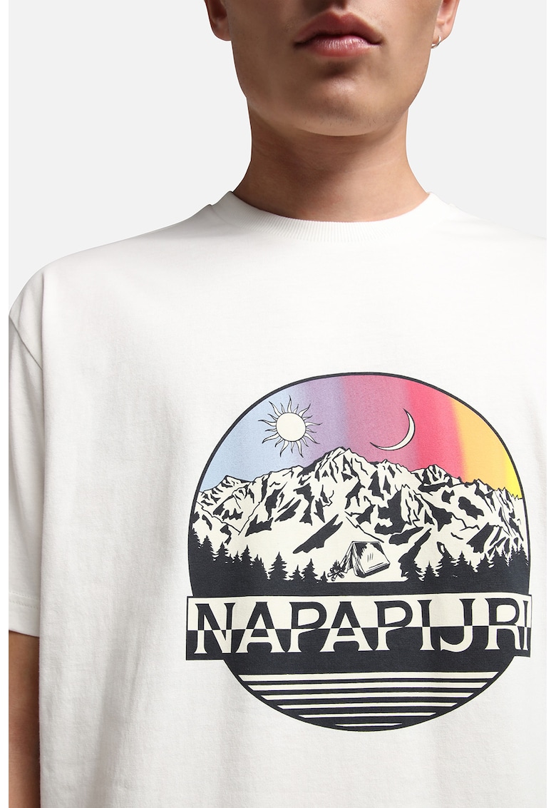 Унисекс тениска с овално деколте Napapijri