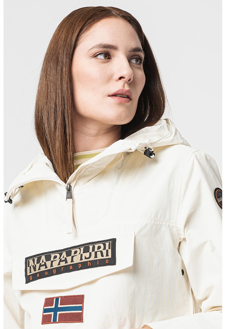 Jacheta fara inchidere cu gluga Rainforest - Alb murdar