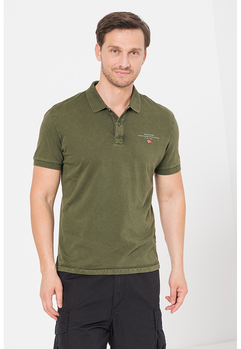 Tricou polo cu logo Elbas - Verde inchis