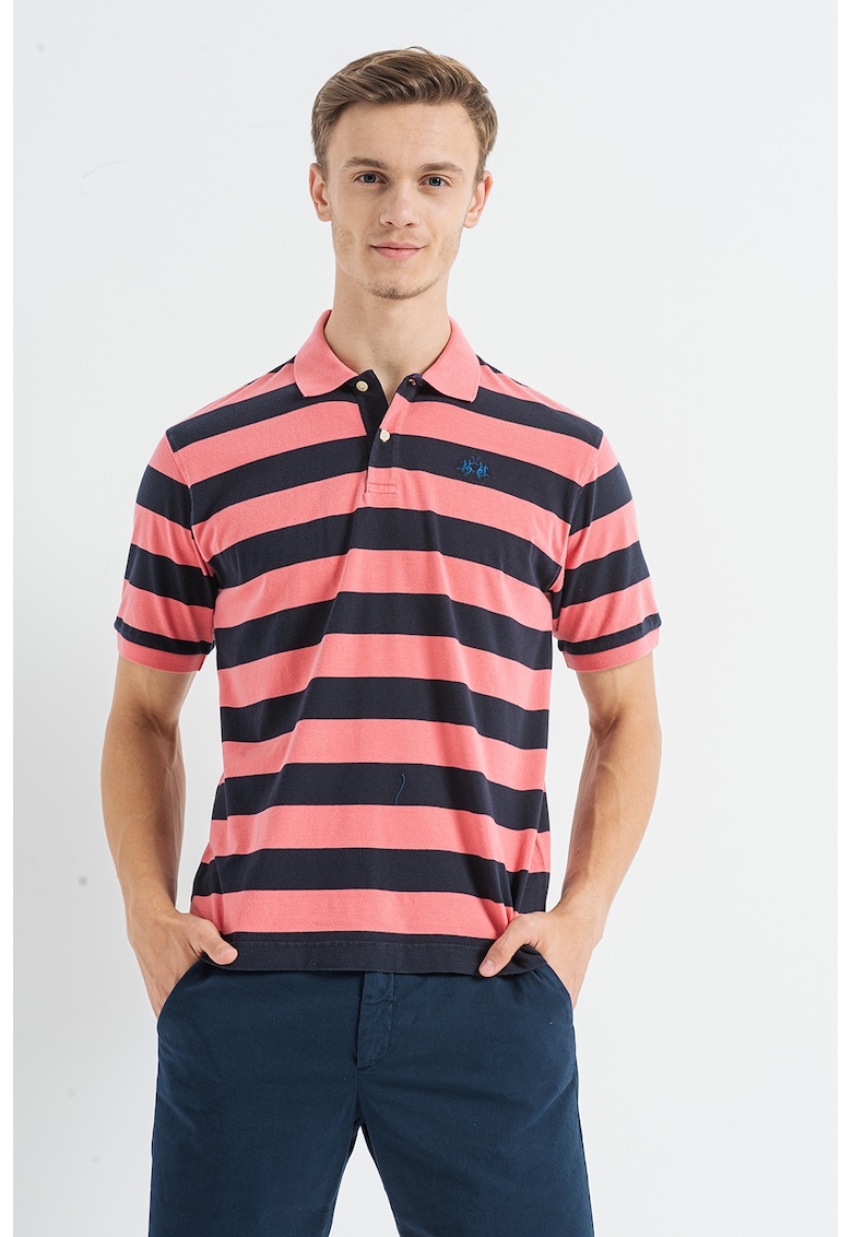 Tricou polo cu dungi