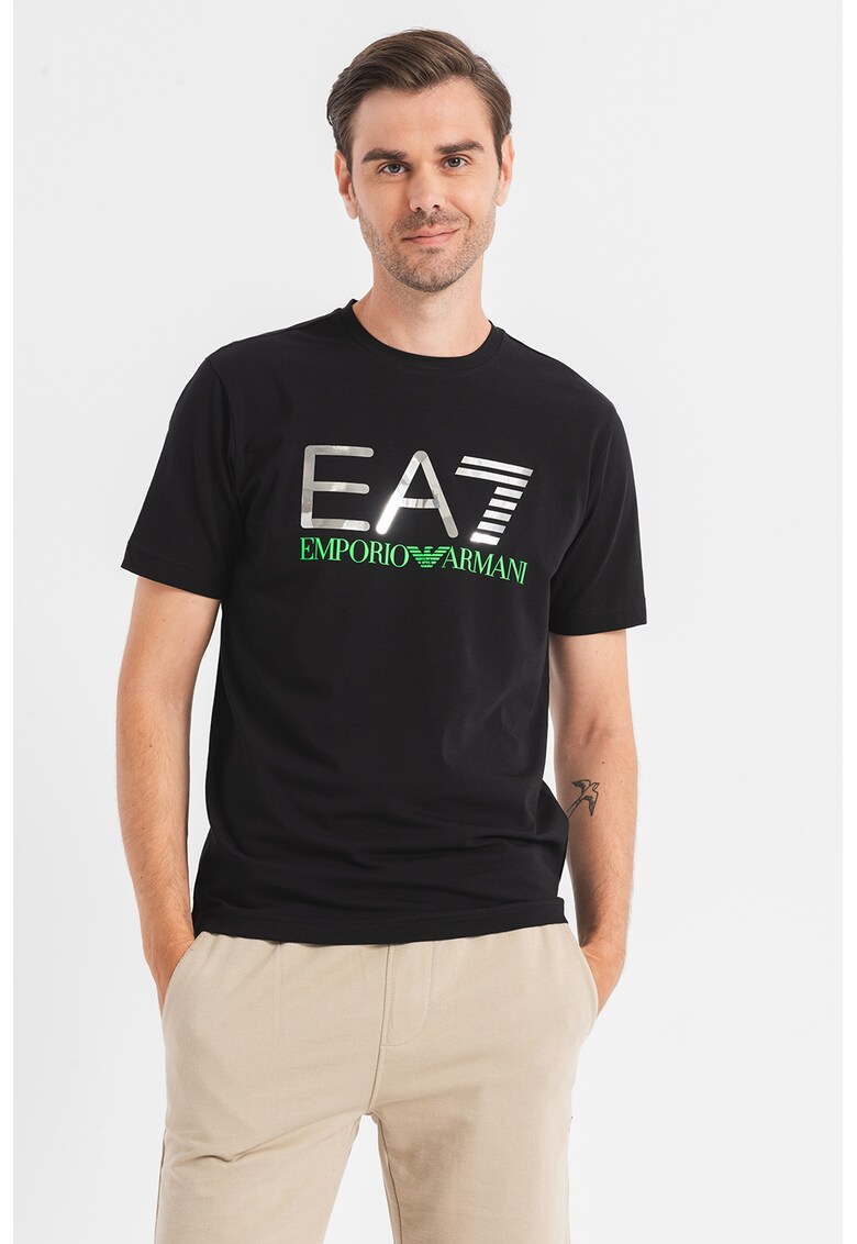 Tricou din amestec de bumbac cu imprimeu logo EA7  Imbracaminte