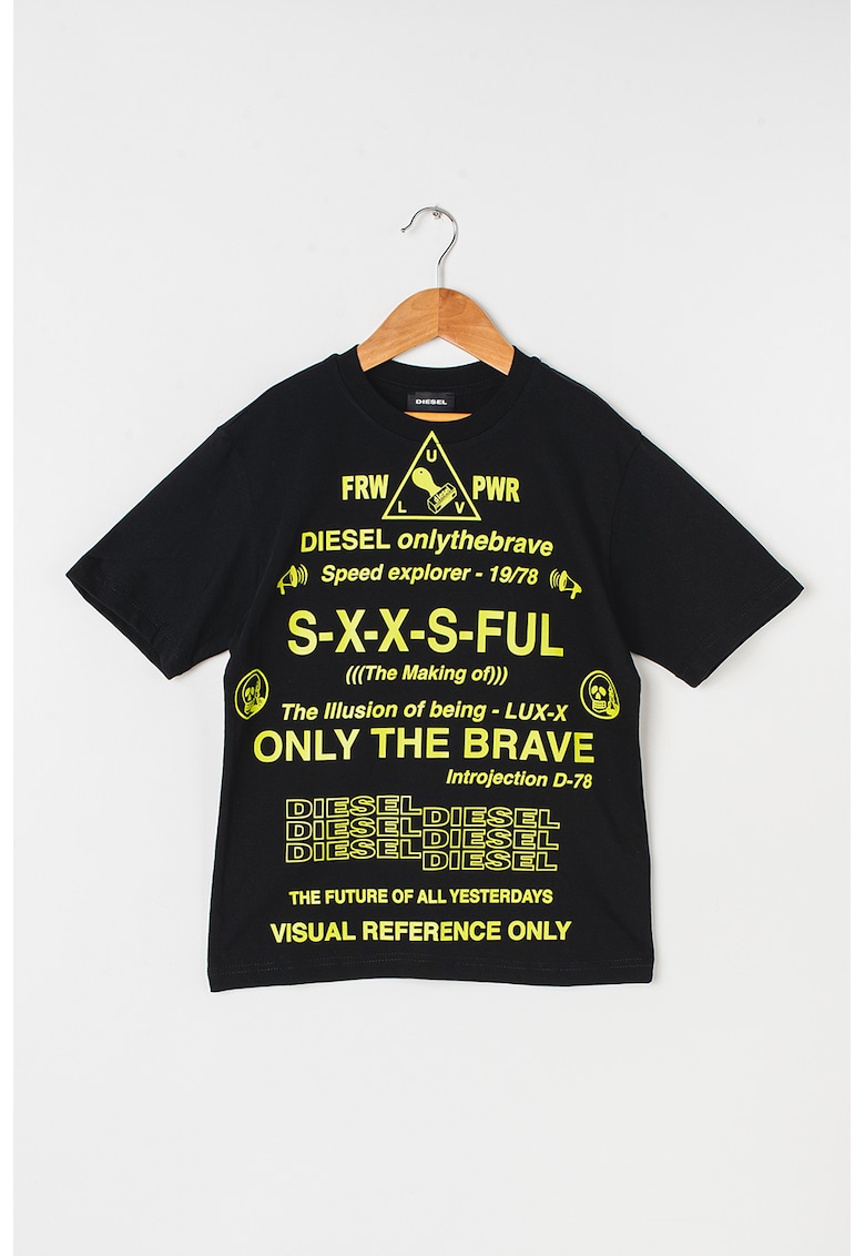 Tricou cu imprimeu text Ball - Negru