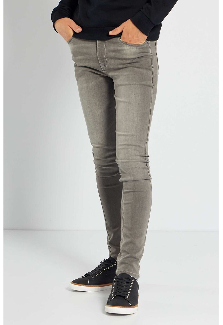 Blugi skinny cu detalii cu aspect decolorat