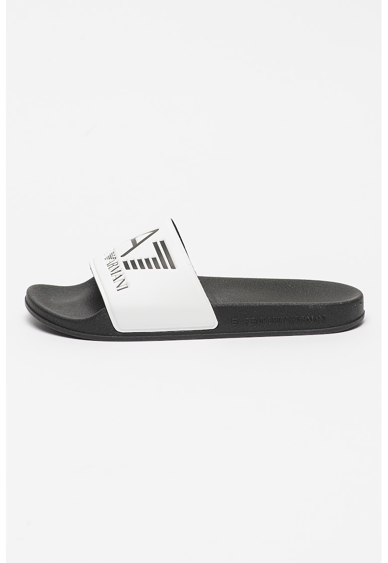 Papuci cu imprimeu logo contrastant pentru plaja - Auriu