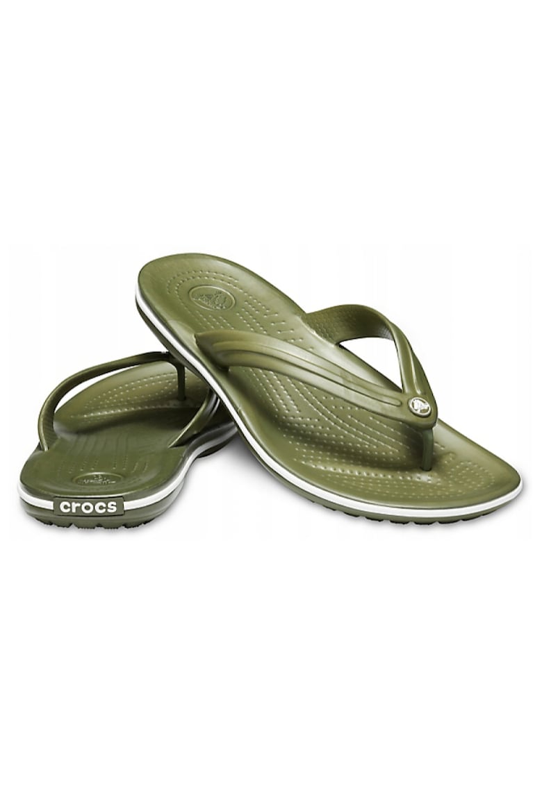 Slapi barbati - ™ Crocband Flip - Material sintetic - Verde kaki