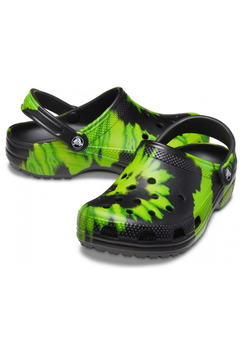 Saboti dama - ™ Comfortable Foam Slippers - Material sintetic - Negru/Verde