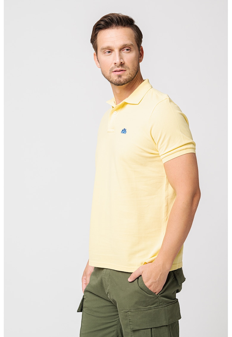 Tricou polo cu detaliu logo brodat pe piept chadwick