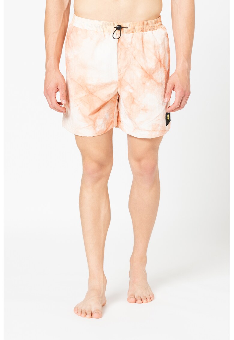 Pantaloni scurti de baie cu snur de ajustare si model tie-dye Bărbaţi 2023-10-03 2