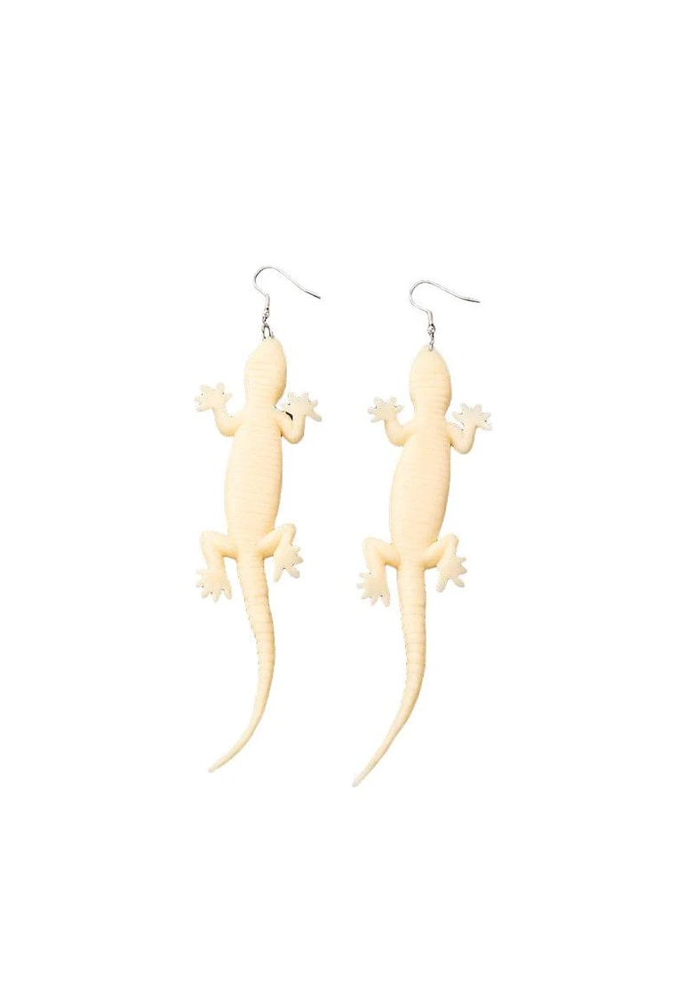 Cercei bej - forma de soparla - Esme C16 -