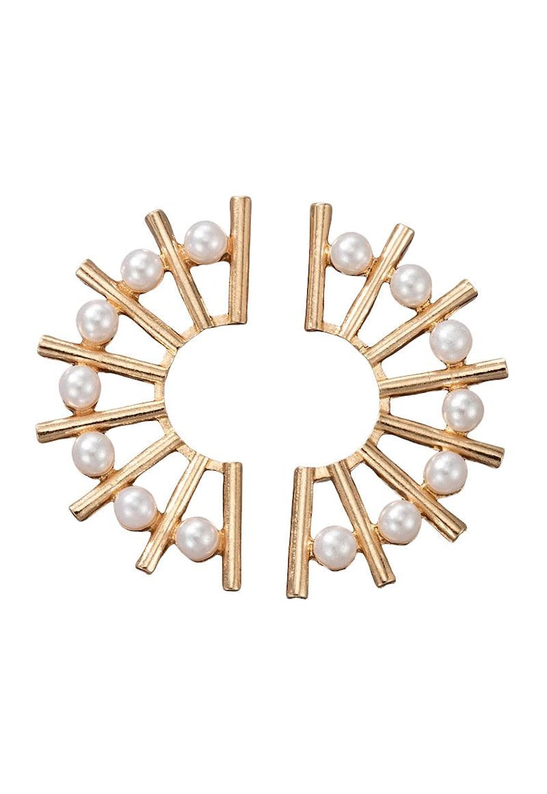 Cercei aurii - semirotunzi - cu perlute - Etna C16 - Cercei aurii - semirotunzi - cu perlute - Etna C16 -