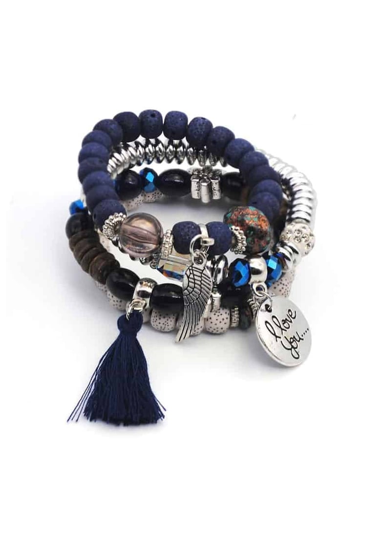 Set Bratari - pe elastic - cu margelute si pietre - Ingund C1