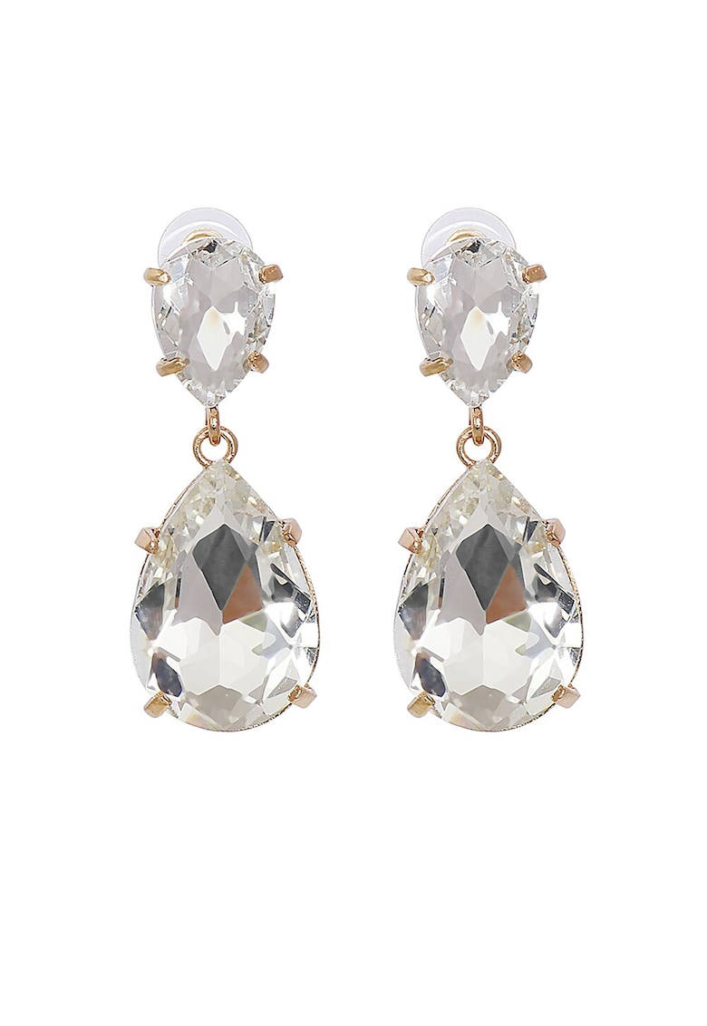 Cercei aurii - forma de lacrima - cu pietre - Erica C17 -