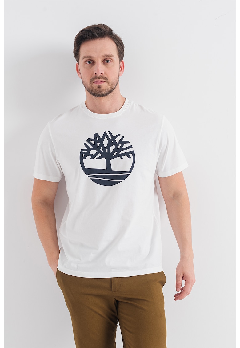 Tricou de bumbac organic cu logo Kennebec River Tree fashiondays.ro