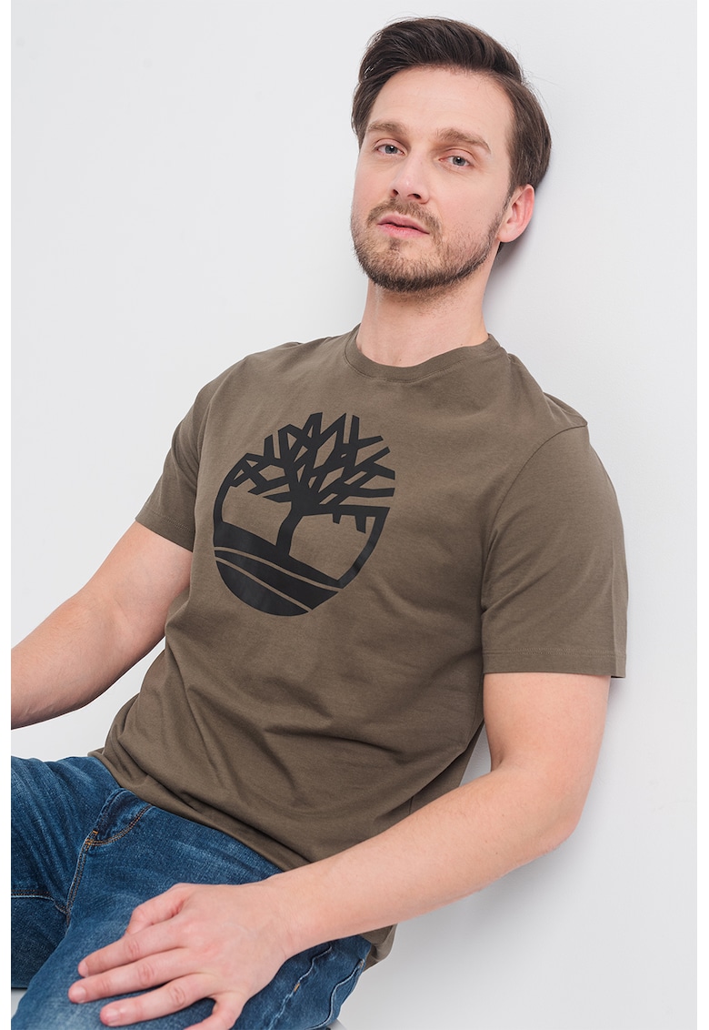 Tricou de bumbac cu logo Kennebec River Tree