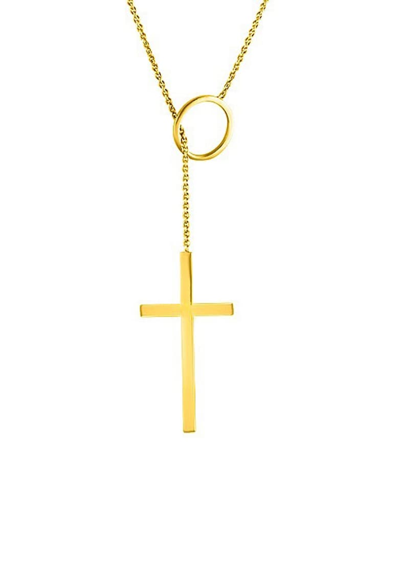 Colier de aur de 14K – decorat cu pandantiv in forma de cruce fashiondays imagine noua