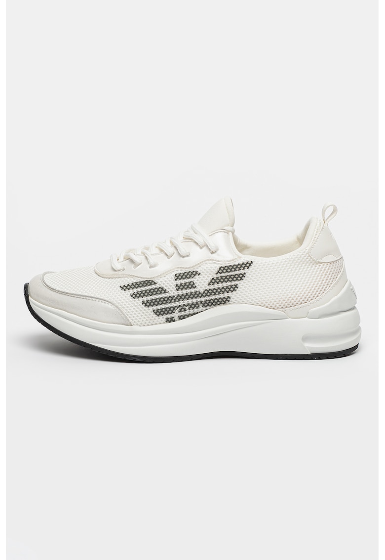 Pantofi sport de piele ecologica cu garnituri de plasa