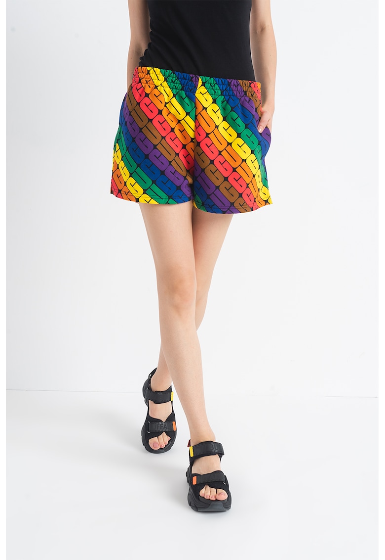 Pantaloni scurti colorblock cu logo Noni fashiondays.ro