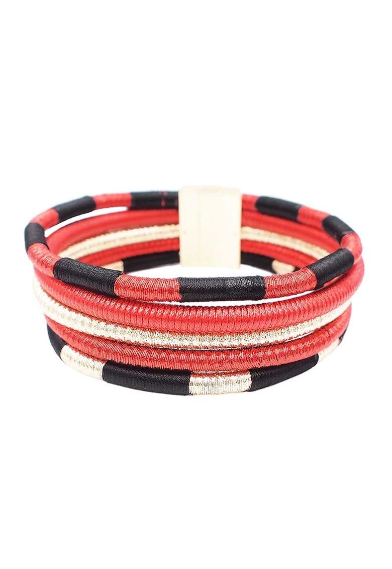 Colier choker - rosu - stil african - Ferdina C9 -