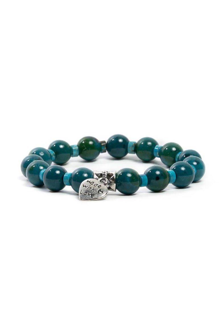 Bratara handmade dama - din pietre semipretioase Pheonix Stone Clarissa - Sfere de 8mm - albastru-verde -