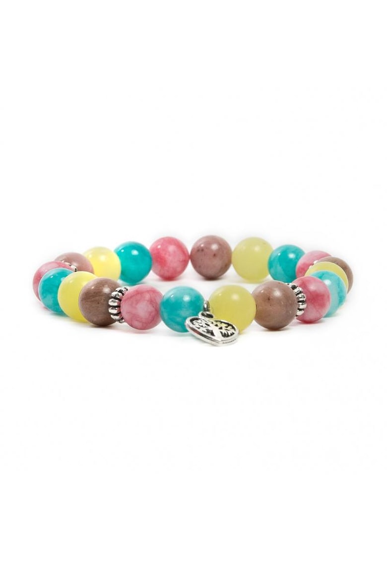 Bratara handmade dama - din pietre semipretioase - Leila - margele de 8 mm - multicolor - 17-18cm