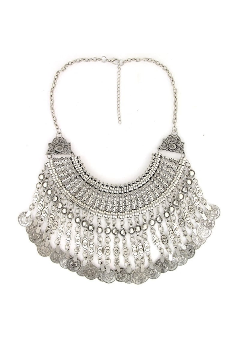 Colier argintiu - masiv - cu banuti - Iana C2 -