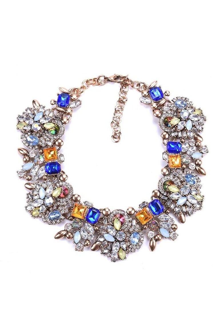 Colier auriu - cu pietre multicolore - Hulda C1 -