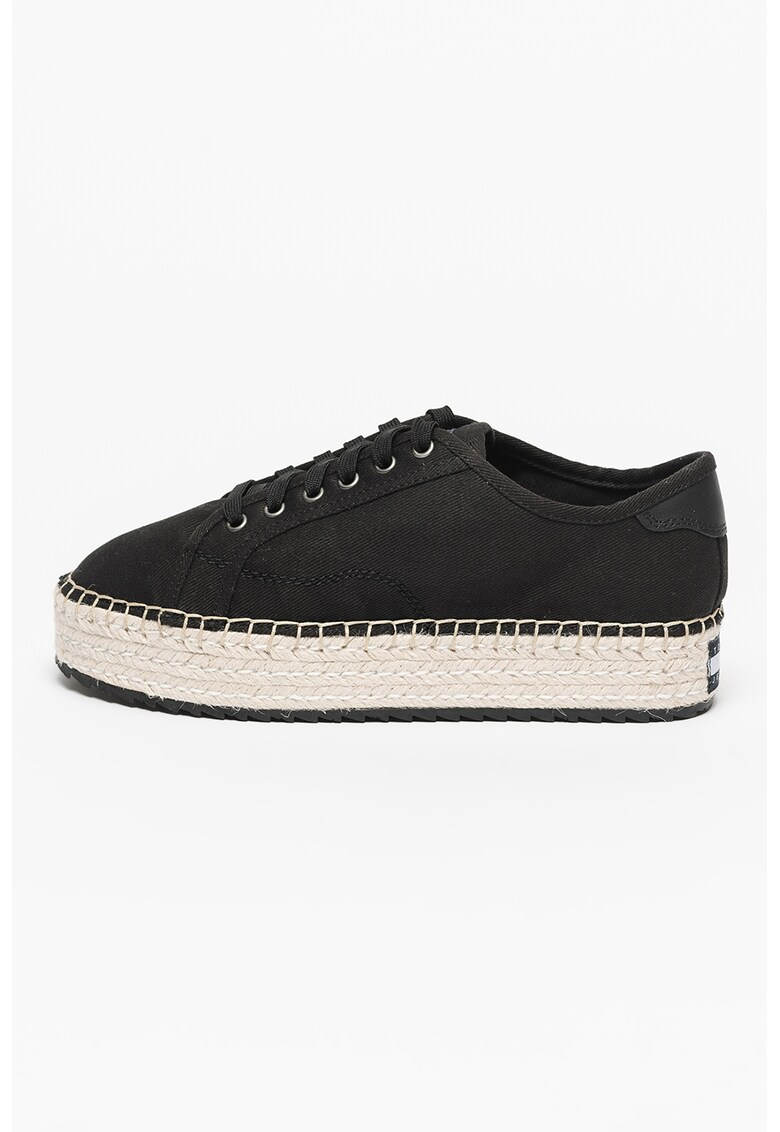 Espadrile din bumbac cu talpa flatform