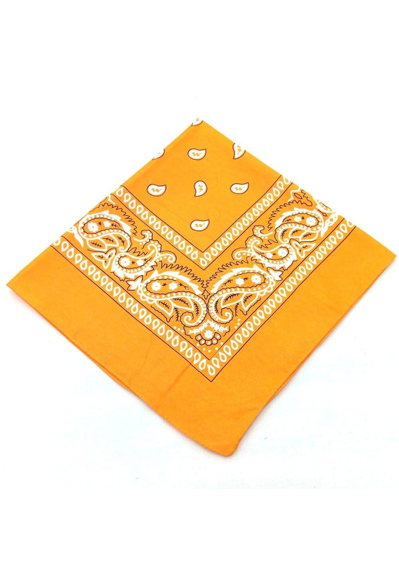 Esarfa tip bandana - galbena - patrata - cu imprimeu - Iduna C1 -