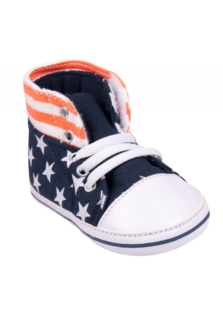 Tenisi Inalti Pentru Bebelusi - Stelute Albe Si Dungi Portocalii - Casual - Baieti - Multicolor