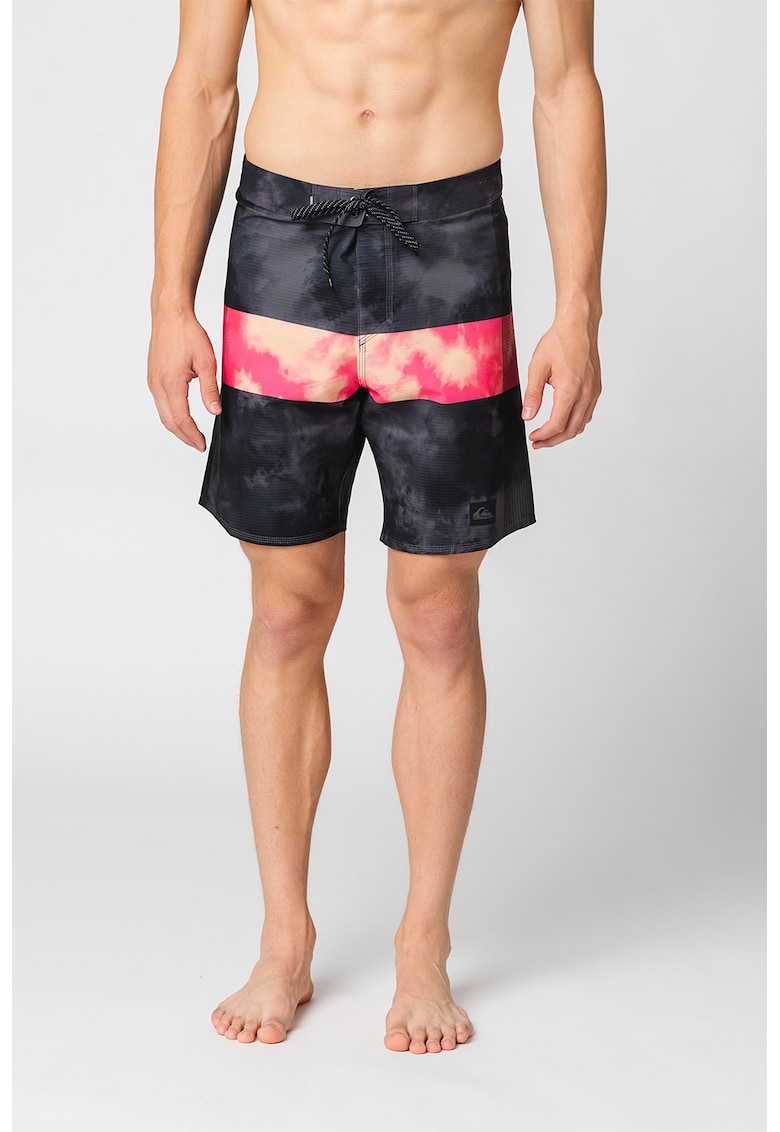 Pantaloni scurti de baie cu imprimeu tropical Highlite Arch - Roz/Gri antracit