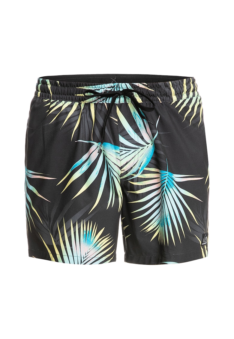 Pantaloni scurti de baie cu imprimeu tropical Mix - Albastru/Gri antracit